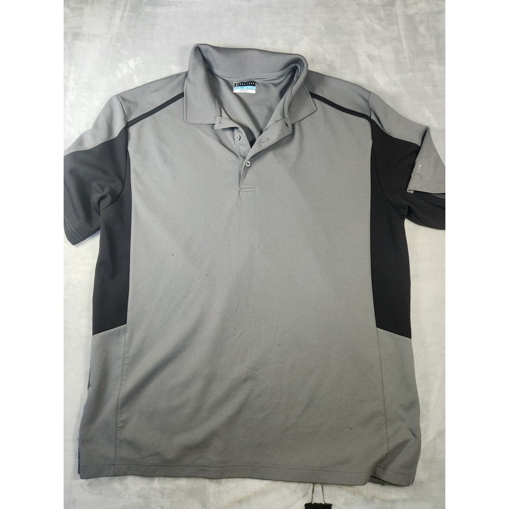 PGA Tour Airflux Golf Polo Shirt Men's Gray/Black 2XL Airflux Casual